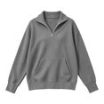thumbnail image 7 of MLCDZ Womens Sweatshirt 1/4 Half Zip Pullover Casual Long Sleeve Collared Lightweight Sweatshirts Fall Outdoor Sports Holiday Party Tops with Pockets, 7 of 7