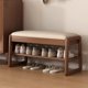 thumbnail image 3 of ​ ​ Banco de zapatos de entrada de madera maciza moderno con armario para zapatos, asiento acolchado, ahorro de espacio, muebles organizadores para el hogar FYSS ​, 3 of 4