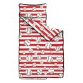 thumbnail image 2 of Baseballs and Stripes Red White Pattern Teens Toddler Nap Mat with Pillow, Sleeping Mat Bag for Preschool Daycare 50"x20", 2 of 6