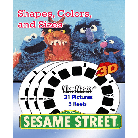 Sesame Shapes, Colors and Sizes - View-Master 3 Reel Set - 21 3D Images - Grover, Bert, Ernie