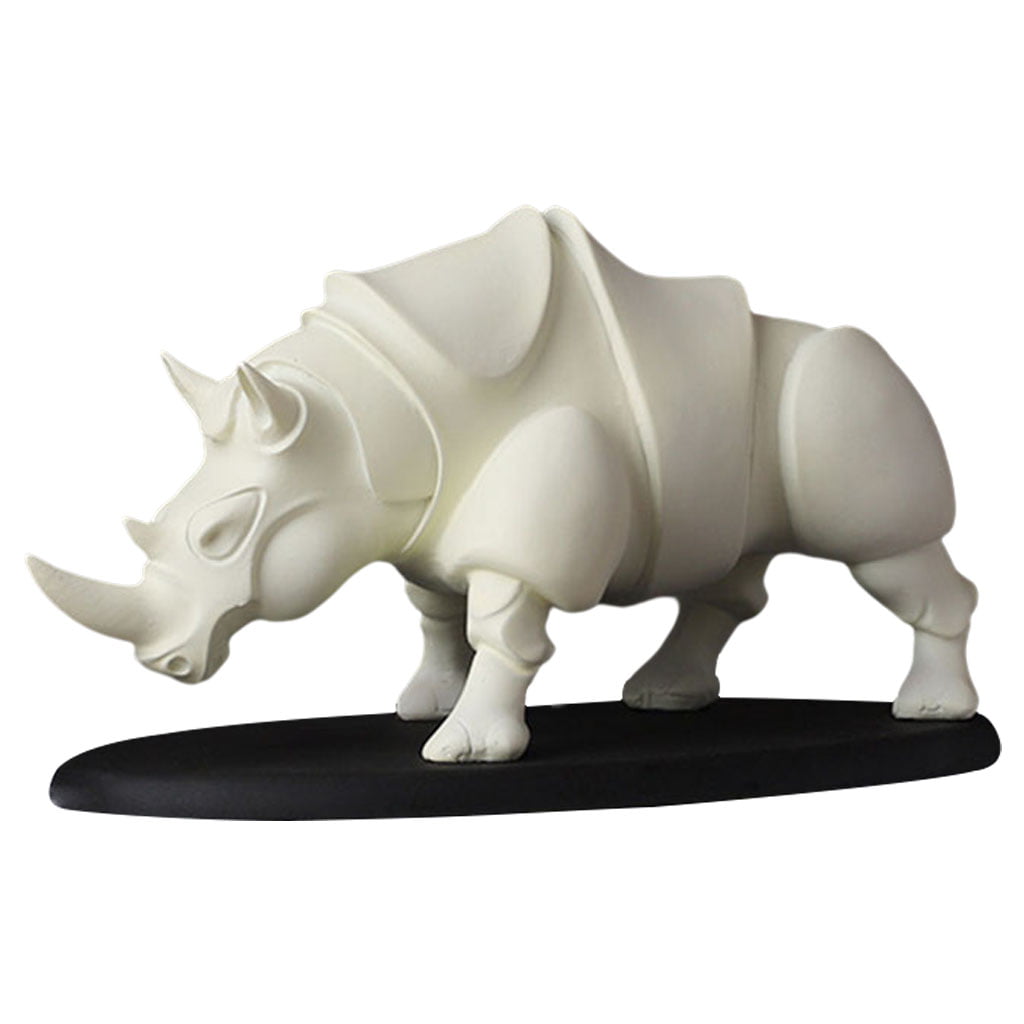 Resin Rhinoceros Statue Wildlife Rhino Animal Figurine Collectible Gift  Home Beige - Walmart.com