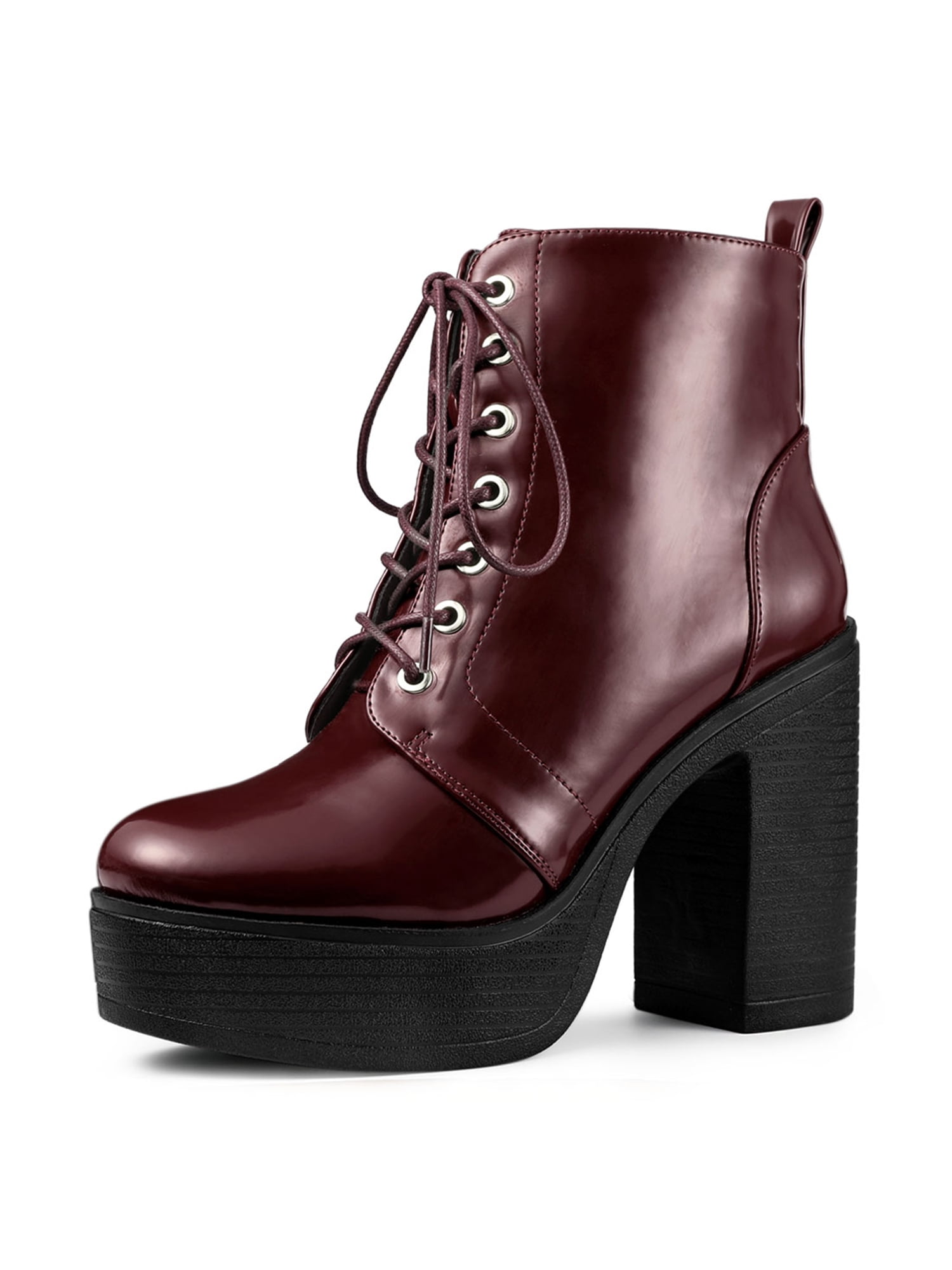 platform high heel combat boots