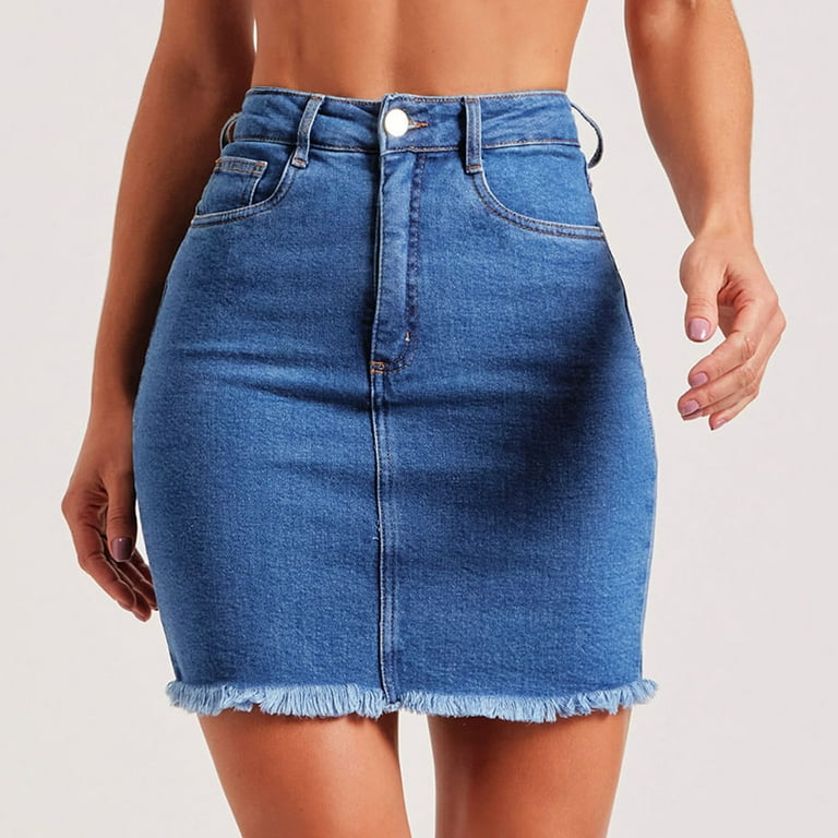 Walmart womens hot sale denim skirts