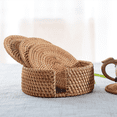 thumbnail image 3 of Juego de 12 posavasos para bebidas, accesorios de té, manteles individuales redondos, tapete para platos, tapete para tazas de tejido de ratán, almohadilla de 8 cm, 3 of 7