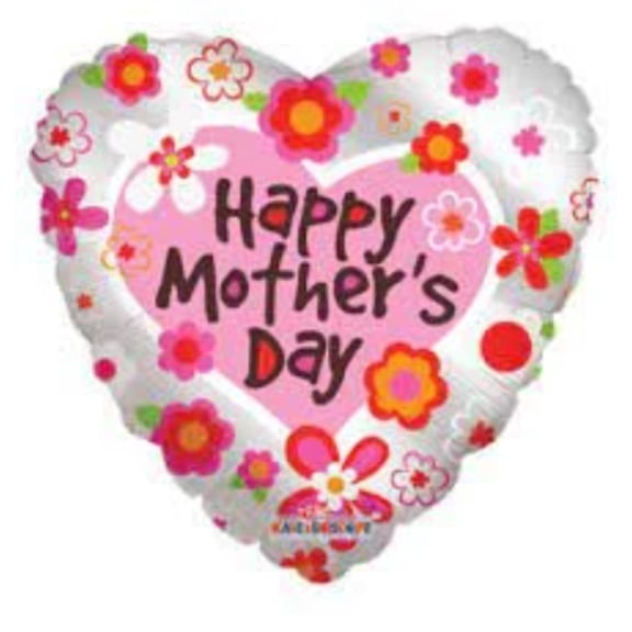 36" HAPPY MOTHERS Day FLORAL Heart Balloon  Party Supplies Decorations Foil Mylar Balloon