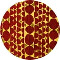 thumbnail image 1 of Ahgly Company Indoor Round Oriental Yellow Modern Area Rugs, 3' Round, 1 of 4