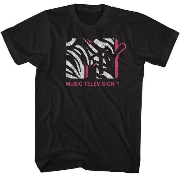 MTV Zebra MTV Black Adult T-Shirt