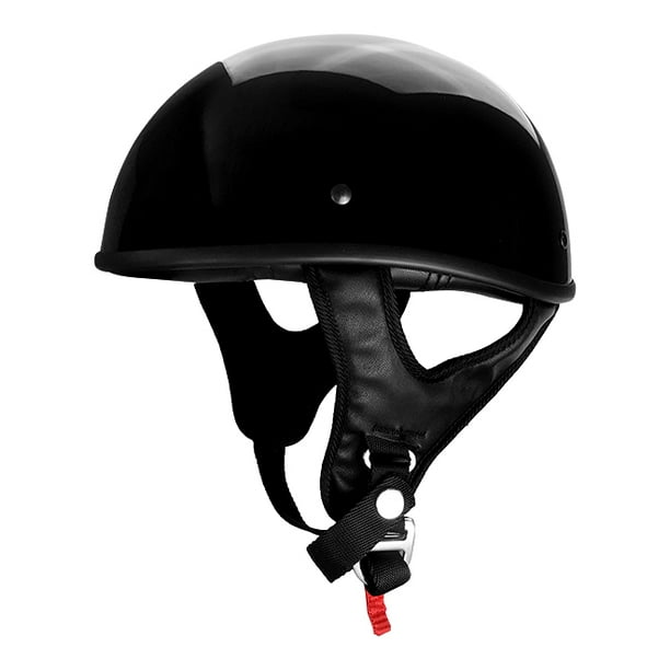 Half Motorcycle Helmet Gloss Black - Walmart.com - Walmart.com