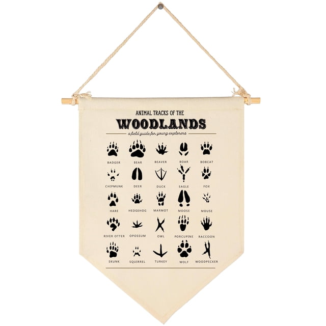 Lienzo de algodón Geanhil Woodland con decoración de animales, 40 x 28 cm