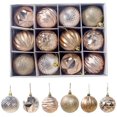 thumbnail image 1 of Adornos de bolas navideñas, adornos de bolas para árboles de Navidad, adornos para suministros para fiestas navideñas, para decoración navideña, 12 piezas por caja. (Oro) Rojo Verde RV011031-01402SDJ, 1 of 5