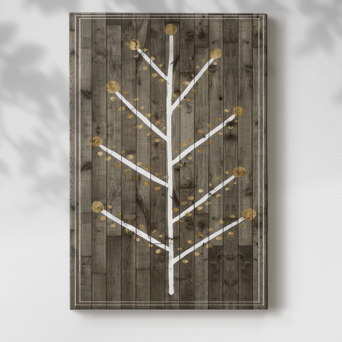 Wooded White Christmas Collection B- Gallery Wrapped Canvas