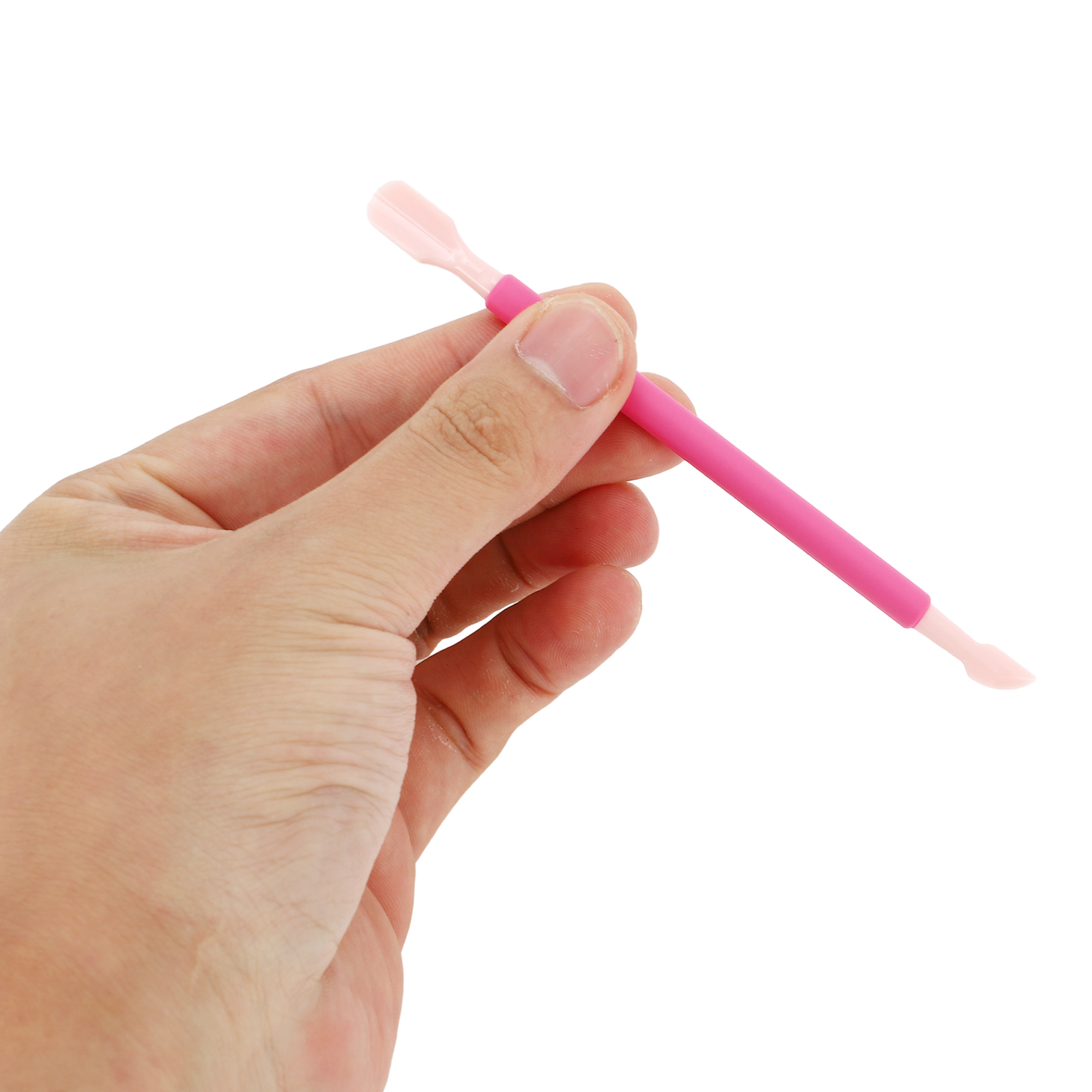 Unique Bargains Multi-function Anti-slip Cuticle Pusher 5.08" Rose Red Green Purple 3pcs
