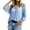 A-Blue218, variant on Womens Crochet Openwork V-Neck Sweater Lightweight Loose Fit 3/4 Sleeve Casual Pullover Top