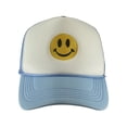 thumbnail image 2 of Gravity Threads Smile Face Embroidery Adjustable Trucker Hat - Smile White/Sky, 2 of 2