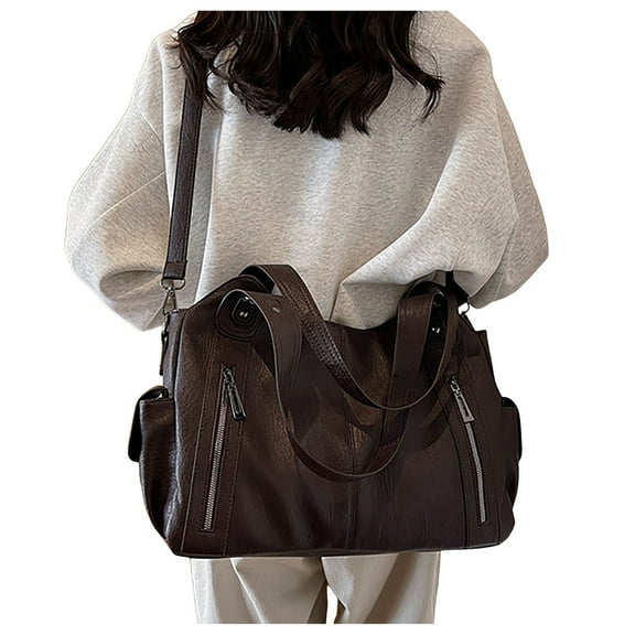Modstep Purses and Handbags for Women Retro Soft Leather Large Capacity Crossbody Shoulder Bags Multiple Compartments Satchel for Teavel Brown