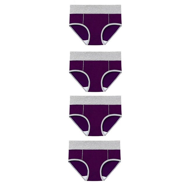 FAIWAD Cotton Underwear for Women Mid Rise Full Coverage Briefs Ladies Stretchy Comfy Panties 4 Pack