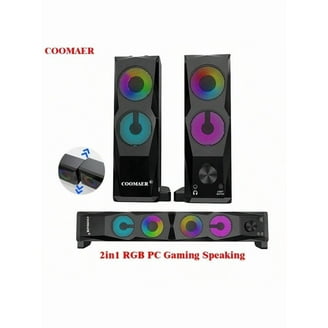 GOgroove BassPULSE Glowing Blue LED Computer Speaker Sound System