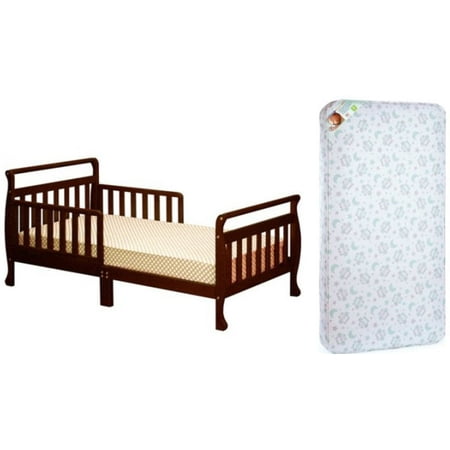 Classic Sleigh Toddler Bed - Athena Classic Sleigh Toddler Bed w/Mattress Bundle (Your Choice in Finish)