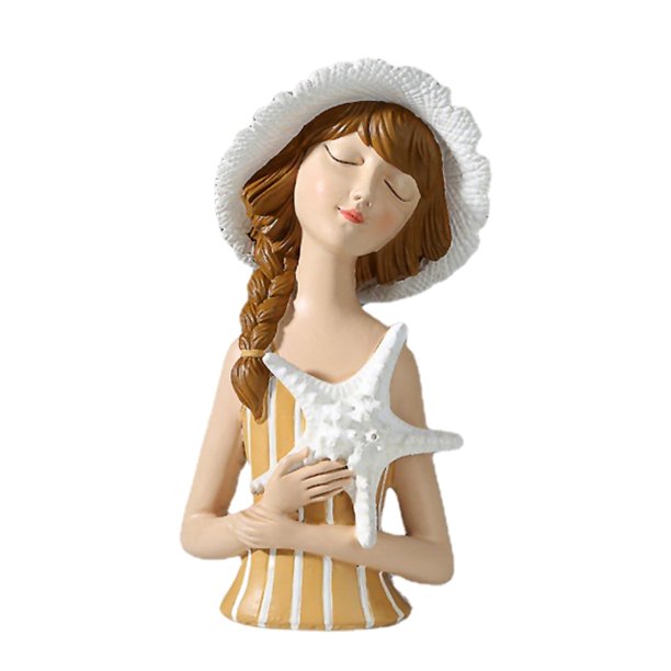 Estatua de escultura Artware de estatuil de niña adorable para armarios de tocador dormitorio Marrón Zulema Estatuilla de niña