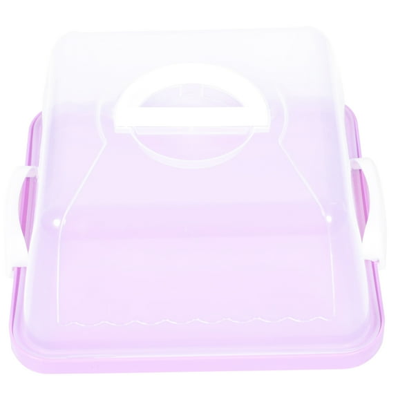 BRIGHTFUFU Portable Cake Box Violet Transparent For Birthday Party 1Pc
