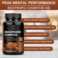 thumbnail image 3 of (2 Pack)Mushroom Supplement 2760mg,180 Capsules - 10 Mushrooms Blend - Reishi,Lions Mane,Cordyceps,Chaga,Turkey Tail, Maitake,Shiitake,Oyster Nootropic Complex - Brain,Energy,Focus Pills, 3 of 7