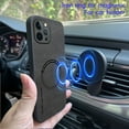 thumbnail image 6 of ELEHOLD For iPhone 12 Pro Max Luxury Leather Magnetic Shockproof Case Slim Drop Protection Cover, Lens & Screen Protection, Compatible with Magsafe, Skin-Friendly, Gray, 6 of 9