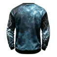 thumbnail image 4 of Havenx Mens Halloween T Shirts Pumpkin Print Waffle-Knit Shirt Long Sleeve Crewneck T-Shirts Fashion Funny Spooky Scary Lightweight Tees,Royal Blue 4XL, 4 of 5