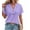 Purple, variant on Womens Short Sleeve Henley V Neck Tops  XL