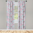 thumbnail image 3 of Ambesonne Cherry Blossom Curtains, Inspirational Garden, Pair of 28"x63", Pale Blue Redwood Pink, 3 of 5