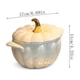 thumbnail image 3 of Ceramic Pumpkin Serving Jar with Lid – White Fall Kitchen Decor Storage Container for Countertop, 3 of 7