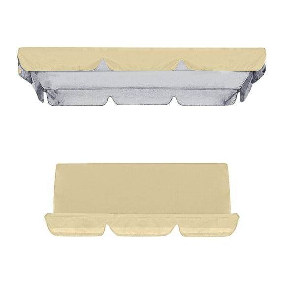 Outdoor High Back Chair Covers Waterproof, Stackable Patio Chair Covers,Outdoor Patio Furniture Covers All Weather Protection-Beige&76.8*49.2*5.9inch Top Cover&59.1*19.7*3.9inch Chair Cover