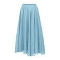 thumbnail image 4 of QHFBli Women's Girls Elastic Waist Long Flowy Bohemian Cotton Casual Maxi Skirt for Summer Beach Holiday, 4 of 8