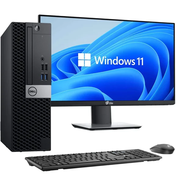 Restored Dell Desktop Computer OptiPlex 5070 SFF PC Intel i7-9700 8-Core Processor, 32GB DDR4 Ram, 512GB NVMe SSD, New 24" Monitor, Built-in WiFi, Wireless KB & Mouse, Windows 11 Pro (Refurbished)