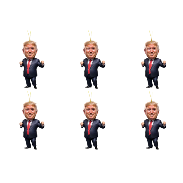 Patriótico Donald Trump 2024 Adorno Navideño Acrílico Dibujos Animados (D)