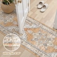 thumbnail image 5 of Toyoso 3x7 Modern Patterned Area Rug, Wide Runner Silicone Carpet, 0.25 inch Thin Machine Washable Indoor Rug for Kitchen and Large Bathroom, Non Slip Low Pile Utility Runner, Burnt Orange, 5 of 9