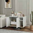 thumbnail image 2 of PawHut Cat Litter Box Enclosure with Scratching Pad, Storage, White, 2 of 10