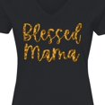 thumbnail image 4 of Inktastic Blessed Mama in Leopard Print Women's V-Neck T-Shirt, 4 of 5
