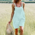 thumbnail image 1 of TIMIFIS Women Summer Loose Solid Sleeveless Jumpsuit Rompers Spaghetti Strap Waist Short Pant Rompers With Pockets Sundresses ummer, 1 of 6