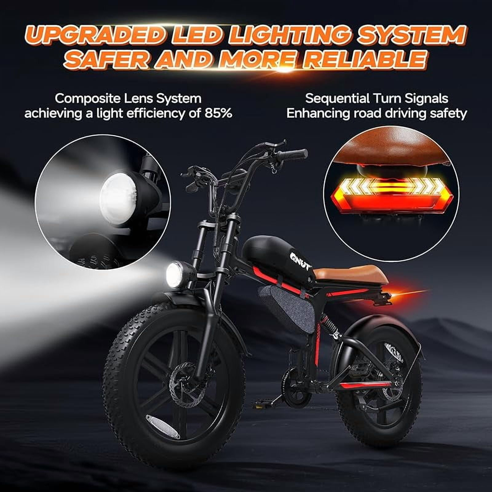 Large Electric Bicycles for Adults - 1500W Peak Motor 28MPH Speed, 48V 18Ah Battery, 60-90 Miles Range, 7-Speed Transmission, 20"x4.0" Retro Motorcycle Design for City & Trail Riding