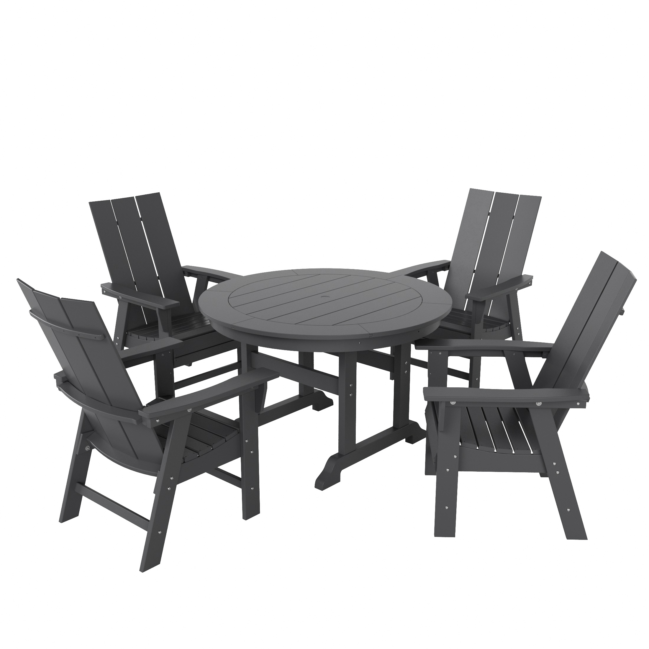WestinTrends Ashore 5 Pieces Adirondack Outdoor Dining Set, All Weather
