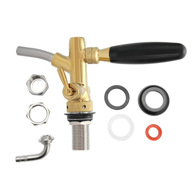 Robinet de Distributeur de Bière Réglable en Acier Inoxydable Chromé G5/8 pour Maison/bar (Doré)