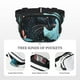 thumbnail image 5 of Fotbe Black Panther Floral Illustration Cangurera Cuadrada con Estampado de Doble Capa, Bolsa de Cintura Ajustable Mini para Hombres y Mujeres, 5 of 9
