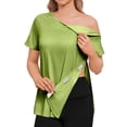 thumbnail image 2 of Women's Adaptive Post Surgery Shirts for Rotator Cuff Chemo Dialysis Port with 2 Shoulder Zippers Green S, 2 of 8
