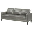 thumbnail image 4 of Ruth Upholstered Track Arm Faux Leather Sofa Grey, 4 of 5