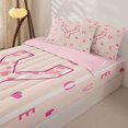 thumbnail image 3 of Catabedysis Cute Loves Monogrammed Zipper Full Size Comforter Sets with Fitted Sheet and 2 Pillowcases,Initial Letter Y Zipper Bedding Set For Girls,Pink Reversible,4 Pieces, 3 of 7