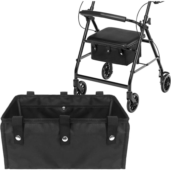 Under Seat Rollator Bags, Four Wheel Drive Walker Basket, Reusable Walker Bags for Rolling Walker, Rollator Basket Accessory for Women Men Seniors, Storage Ipad, Books, and Fssentials
