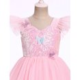 thumbnail image 6 of IBTOM CASTLE Toddler Baby Girls Shiny Butterfly Tutu Dress Princess Birthday Party Pageant Flower Girl Wedding Tulle Dresses 2-6T Pink, 6 of 7