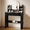 Black, variant on UGTOO Black Makeup Vanity Desk with Lights and Arch Mirror, Modern Chic Dressing Table with 2 Fluted Drawers, Small Bedroom Beauty Station