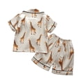 thumbnail image 4 of Fesfesfes Kids PJS Set Casual Toddler Loungwear Summer Home-wear Short Sleeve Sleepwear Set Rayon Satin Pajamas Sets, 4 of 9