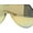 Gold / Peach Mirror, variant on Color Mirror Futuristic Flat Top Shield Rimless Sunglasses Gold Brown